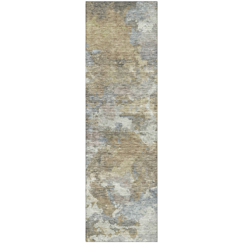Premium Machine Washable Pinkston Abstract Rug, Runner 2'3" x 7'6"