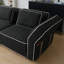 Upholstered 128.36" Boucle Slipcovered Flared Arm Sectional Sofa With Ottoman-888276956