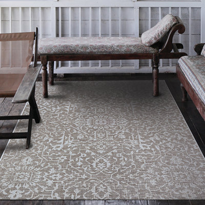 Tapis ivoire Ikat