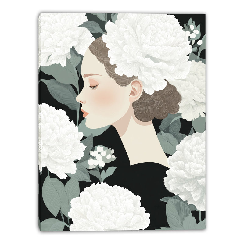 «Peony», art mural sur toile tendue, H 40 po x l 30 po x P 1,5 po