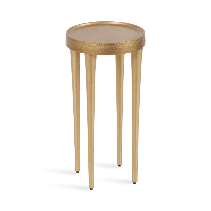 Metal Round Drink Table, Gold, 20.5" H x 10" W x 10" D