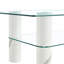 Table basse et table basse en verre trempé transparent à double couche Modern Minimalist