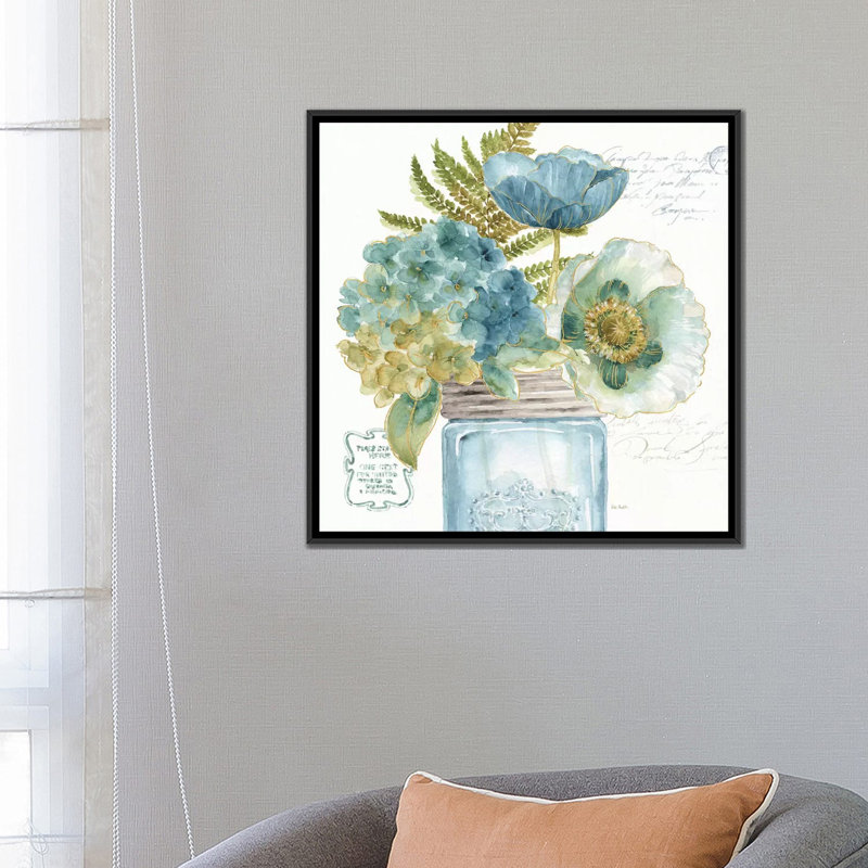 « my serre bouquet iii », impression sur toile, H 18 po x l 18 po x P 1,5 po, Toile avec cadre noir, Pas de tapis