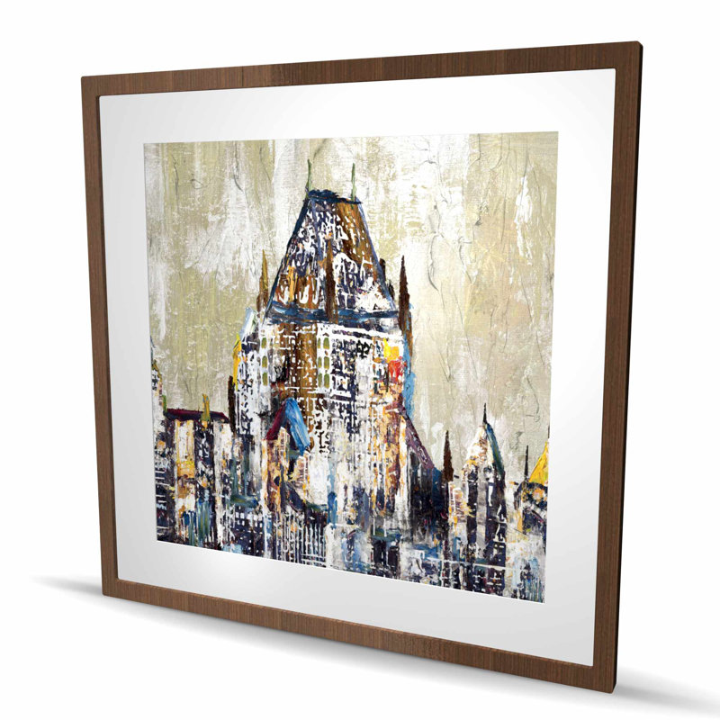 «Abstract château frontenac», chambre à coucher, reproduction encadrée, Brun