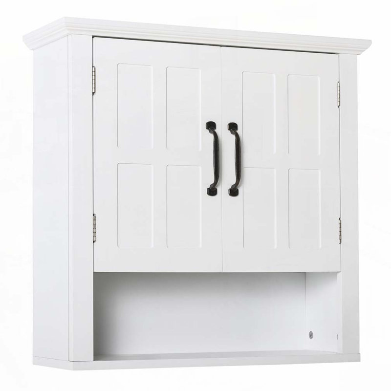 Armoire à pharmacie murale avec tablette ouverte et tablette réglable
