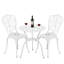 Ensemble de 2 tables et chaises bistro avec trou pour parasol, blanc-179899545