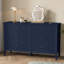 Commode cannelée à 6 tiroirs Modern Blue