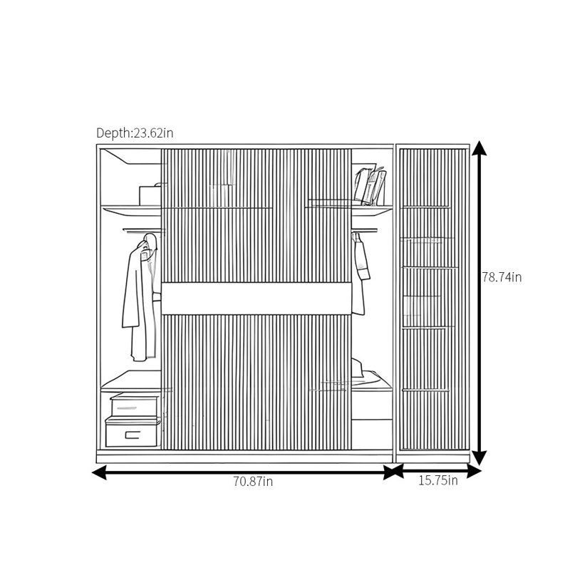 Adelson, 79" H x 87" W x 24" D