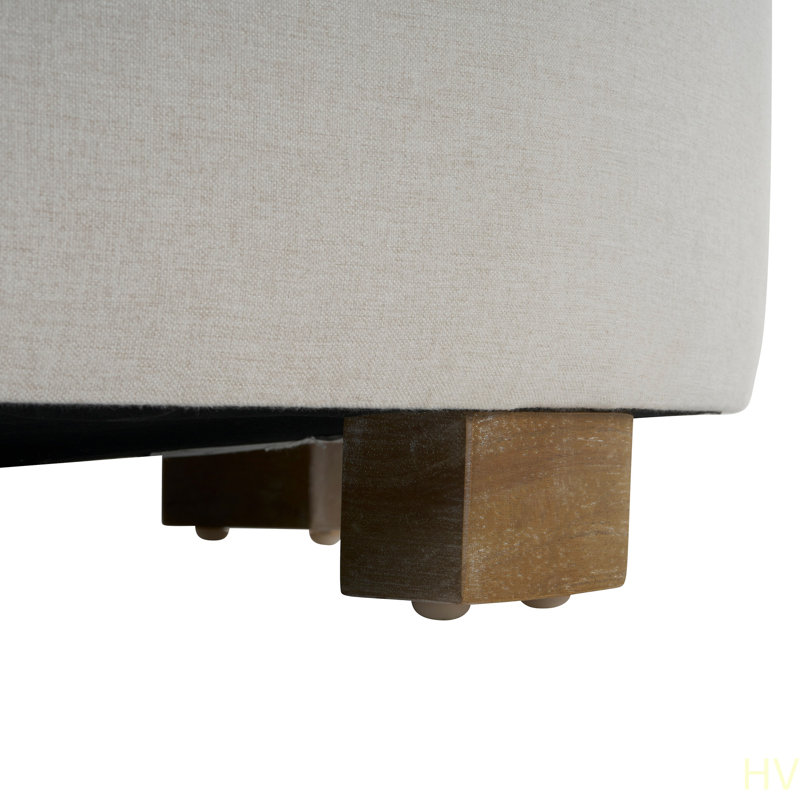 Repose-pieds rond en tissu avec pieds en bois, repose-pieds minimaliste moderne