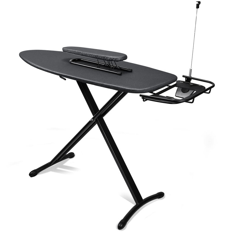 Extra Wide Black Steel Freestanding Ironing Board with Sleeve