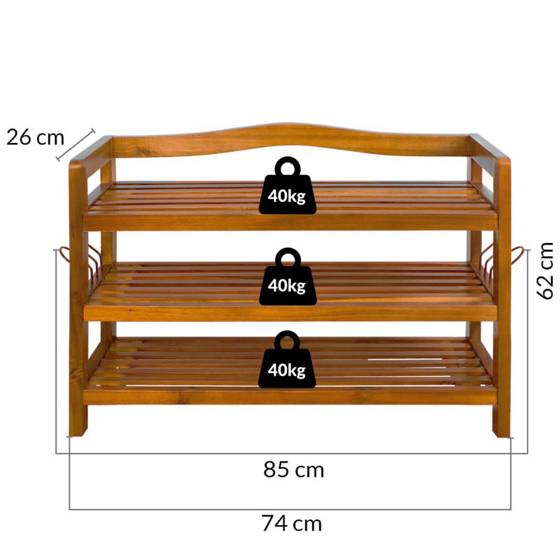 Solid Wood Storage Bench
