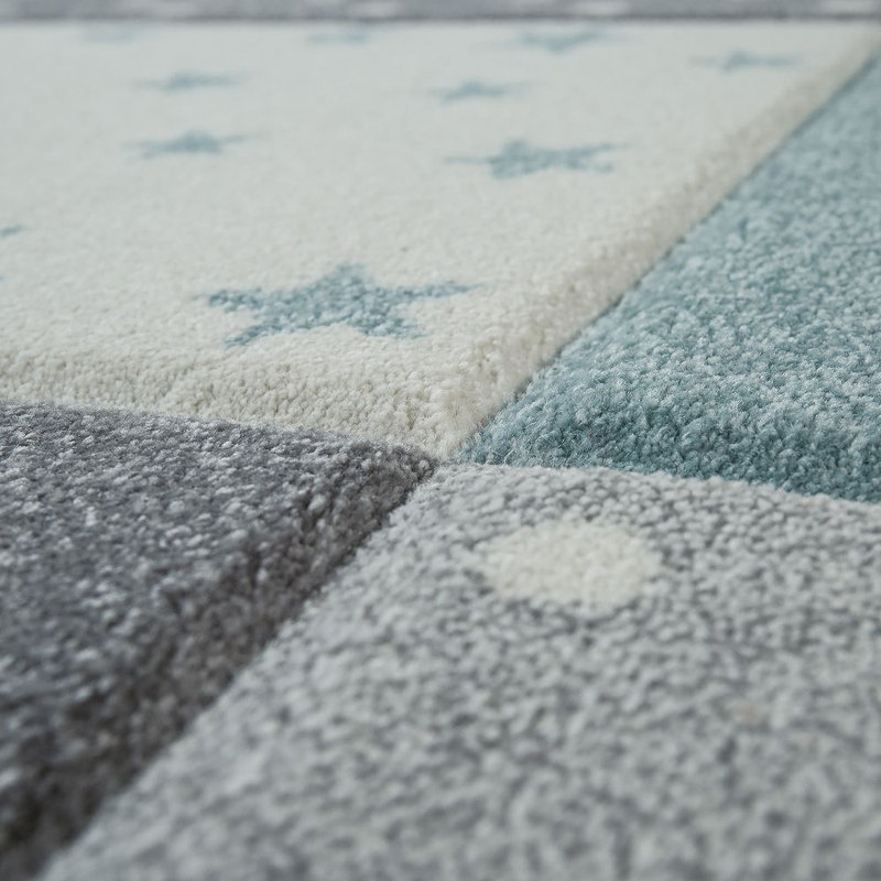 Alejandra Shaggy Blue/Grey Rug, Rectangle 140 x 200cm