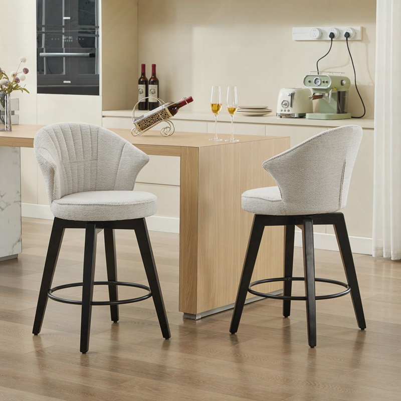 Tabourets de bar pivotants, ensemble de 2, Blanc