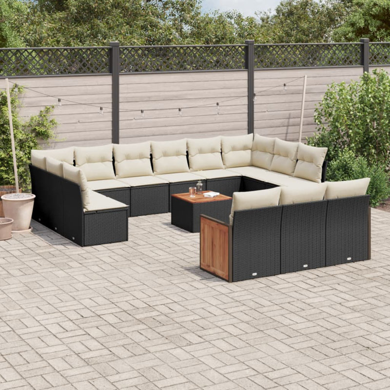 Vidaxl Garden Sofa Set Black