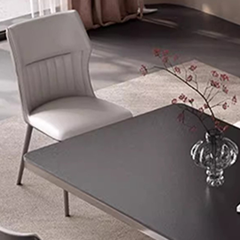 Rectangular new simple dining table and chair, 29.5"H x 78.7"L x 35.4"W, Black