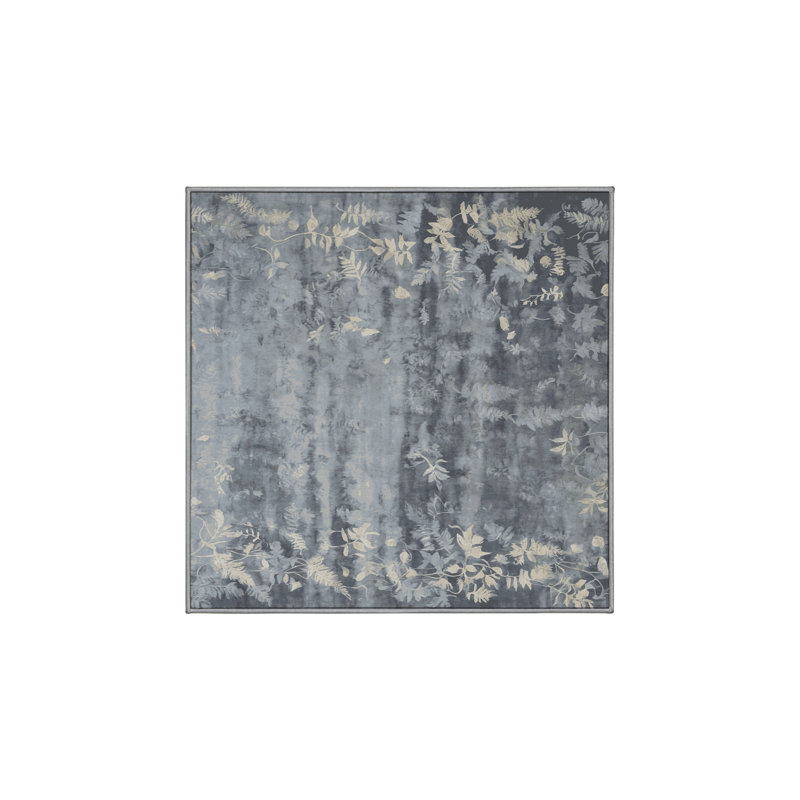 Tapis gris lavable à la machine, Carré 5 pi