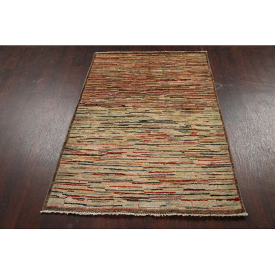 One-of-a-Kind 3'2" X 4'7" New Age Wool Area Rug in Brown