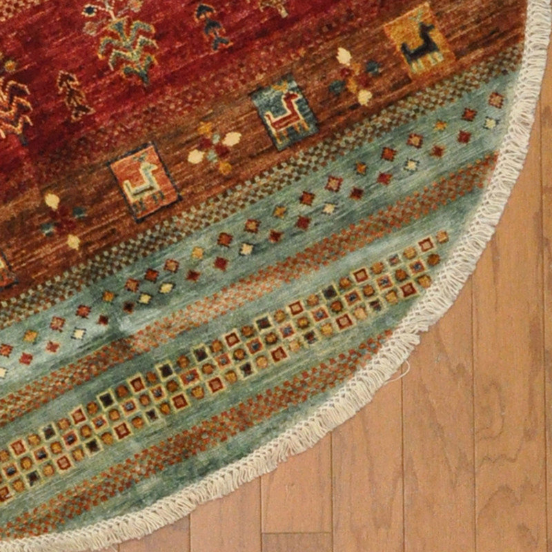 Tapis rond en laine noué à la main Bungalow Rose