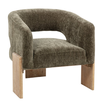 Tess Accent Chair In Modern Manchester Beige On Solid Wood