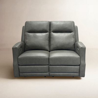 Henri 56" Genuine Leather Reclining Loveseat