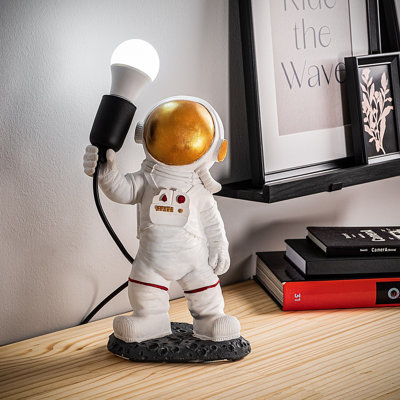 Lampe de table moderne peinte à la main de 11,8 po x 12,6 po x 5,9 po | Abat-jour 100% polyester, douille E27, 40 W maximum (ampoule non incluse) | Conception originale unique avec câble de 78,7 pouces | Parfait pour la décoration intérieure et l'éclairage d'appoint
