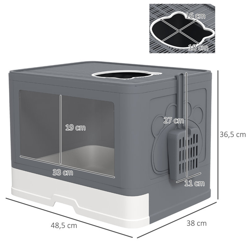 Plastic Litter Box Enclosure with Scoop