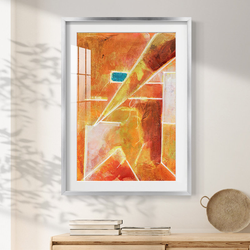 Primaire, impression encadrée VI, H 28,5 po x l 20,5 po, Argent argent