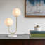 Lampe de table en métal 2 lumières Globe