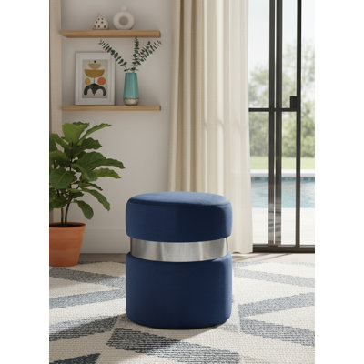 Hailey 14.5" Wide Velvet Round Cocktail Ottoman