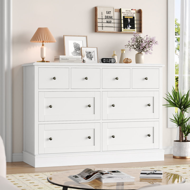 Commode 8 tiroirs, Blanc