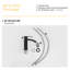Robinet de lavabo de salle de bain 6,65 "avec poignée simple, finition noir mat, - lignes approuvées, bec à arc moyen, teinture, corps SS304, cartouche en céramique, robinet à poignée sur comptoir, grand, noir, surface, et-128135582