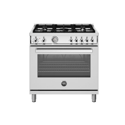 Professional Series Dual-Fuel Range 36"" - 5 Burners - Electric Oven - Stainless Steel -  Bertazzoni, PRO365DFMXV