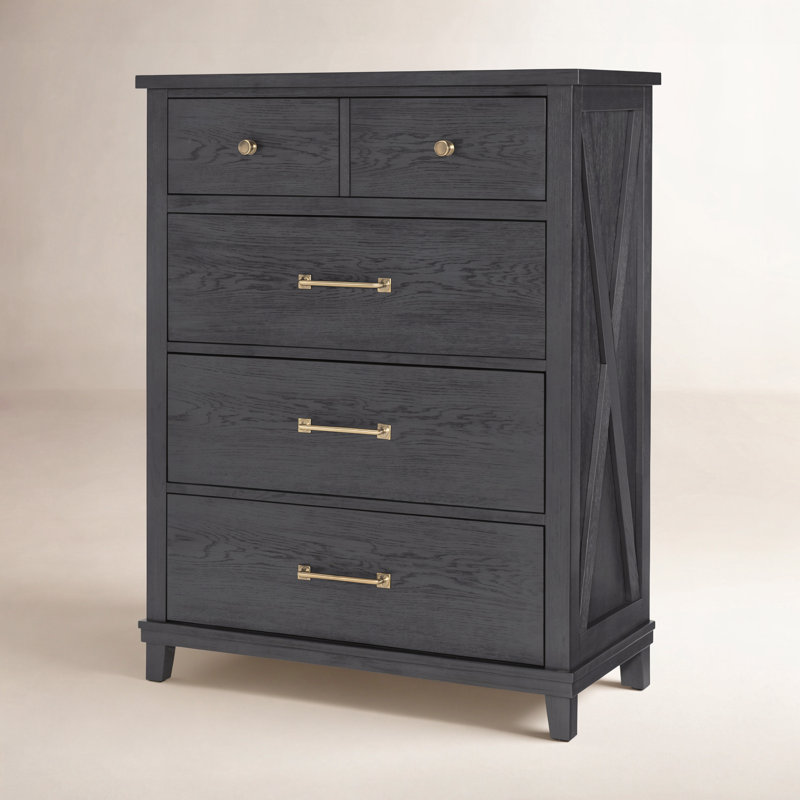 Commode 4 tiroirs Harriett, Noir, noir, noir, noir