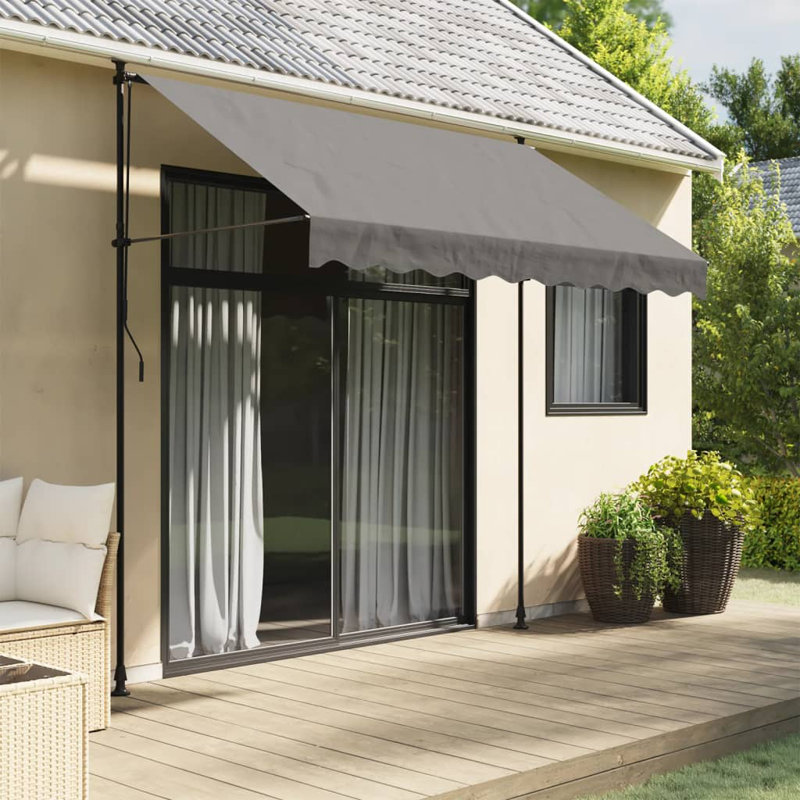 Vidaxl Retractable Awning Anthracite Steel, 118.1" H x 98.4" W x 59.1" D