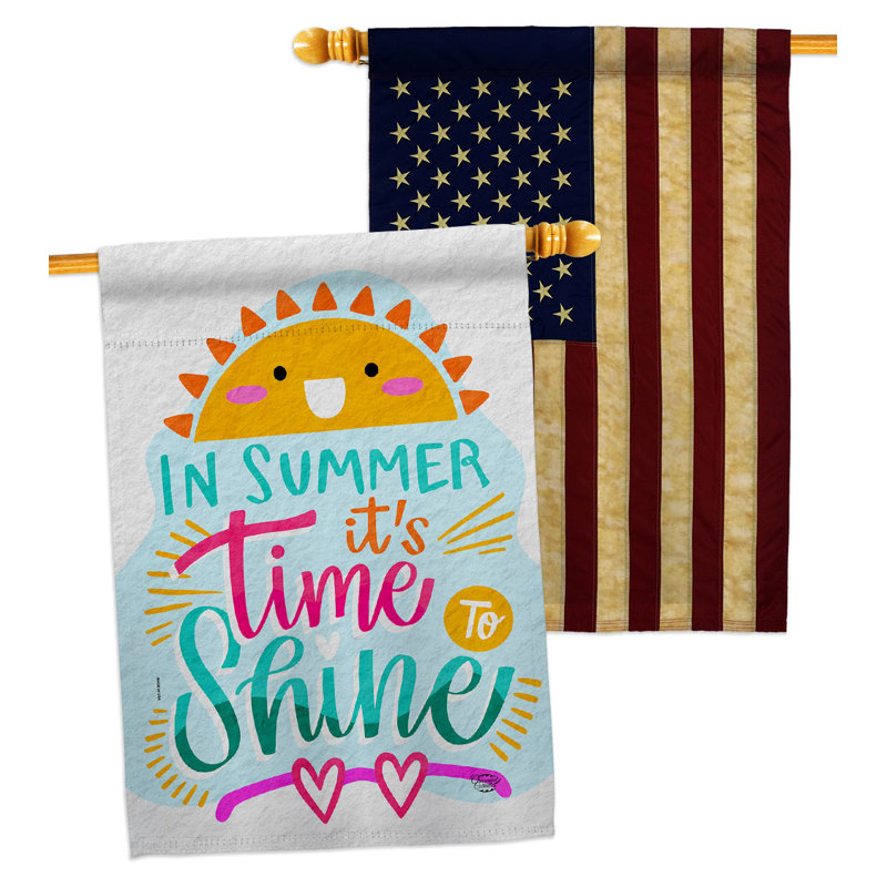 Drapeau de maison 40 x 28 po Time To Shine
