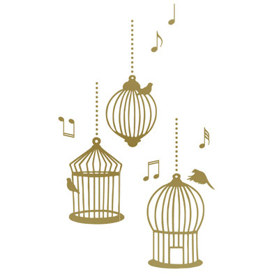 Décalcomanie murale cages d’oiseaux de chanson