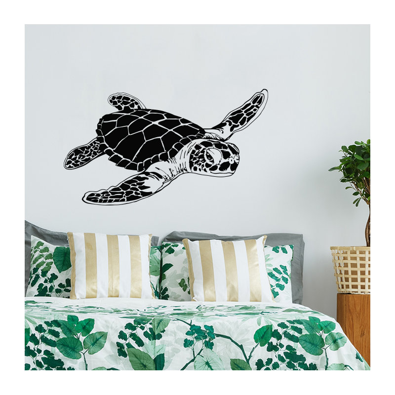 Décalcomanie murale tortue de mer, Noir
