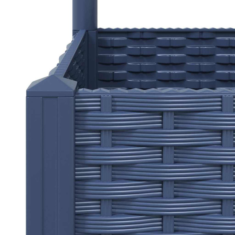 Jardinière de jardin Latitude Run® avec treillis PP, 15.7" x 15.7" x 53.5", sans roulettes, Grey
