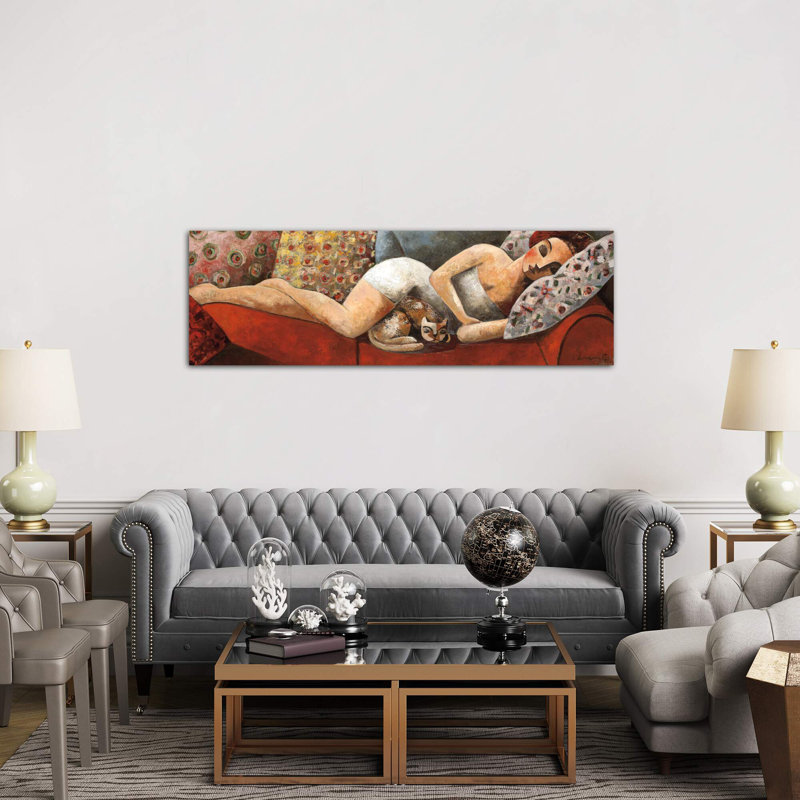 Siesta by Didier Lourenco - Panoramic Painting on Canvas, 121.92 cm H x 40.64 cm W x 1.91 cm D, No Frame
