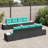vidaXL Sofa Set with Cushion 9 pcs Black Synthetic: Poly Rattan