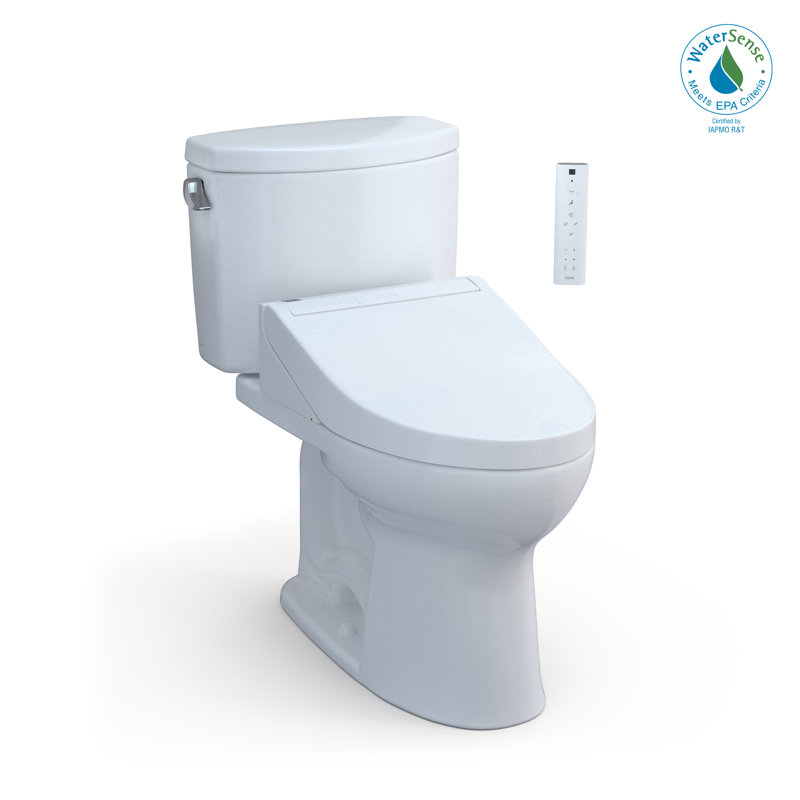 Toilette allongée deux pièces 1,28 GPF TOTO® WASHLET + ® Drake® II et siège de bidet WASHLET + ® C5, blanc coton