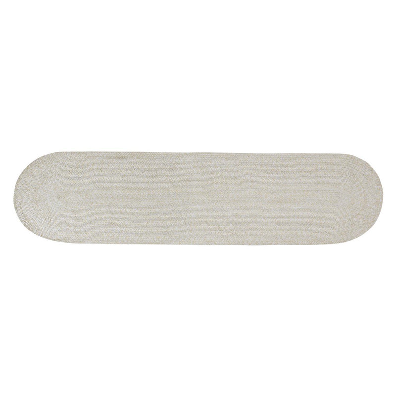 Etherton Farmhouse Hand Braided Cotton Yellow / Ivory Area Rug, Runner 2' x 8'
