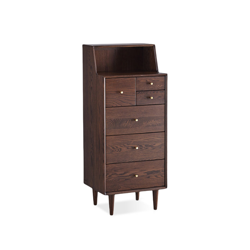 Armoire d'appoint moderne en bois massif de couleur noyer noir