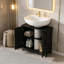 Armoire de salle de bain sous le lavabo de style moderne, armoire de rangement sur piédestal-1977020703