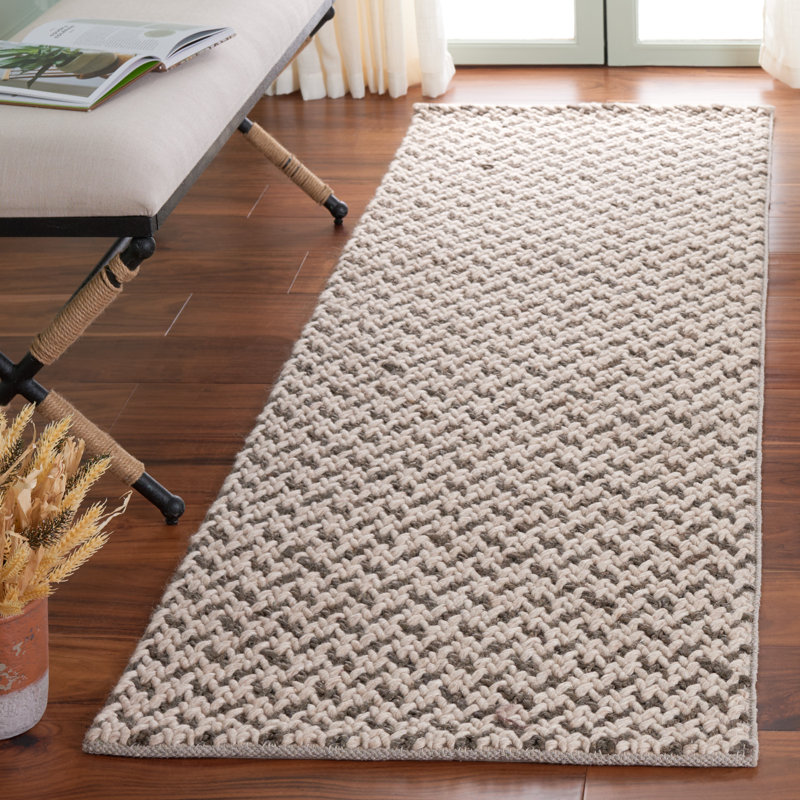 Natural Fiber Couture 104 Hand Loomed Performance Houndstooth Rug, Runner 2'3" x 8'