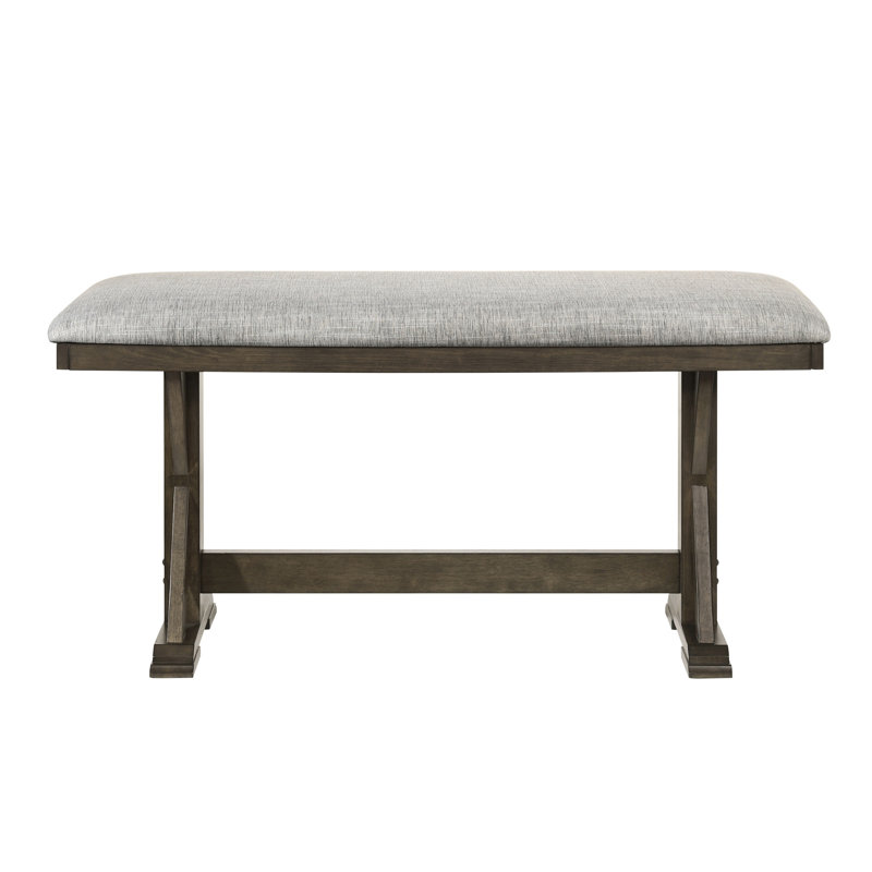 Brown Rustic 1Pc Upholstered Counter Height Bench With Contemporary Design For Kitchen Islands Touch