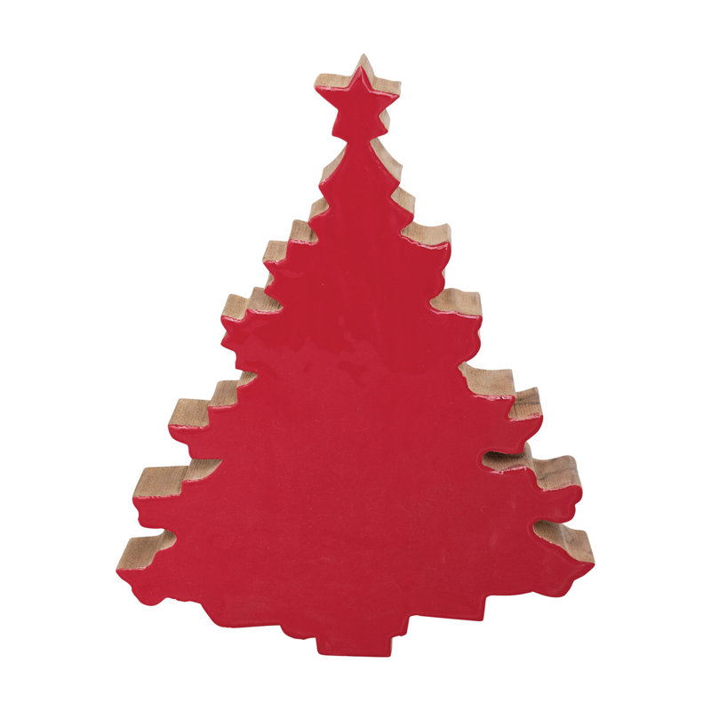Arbre de Noël en bois de manguier émaillé