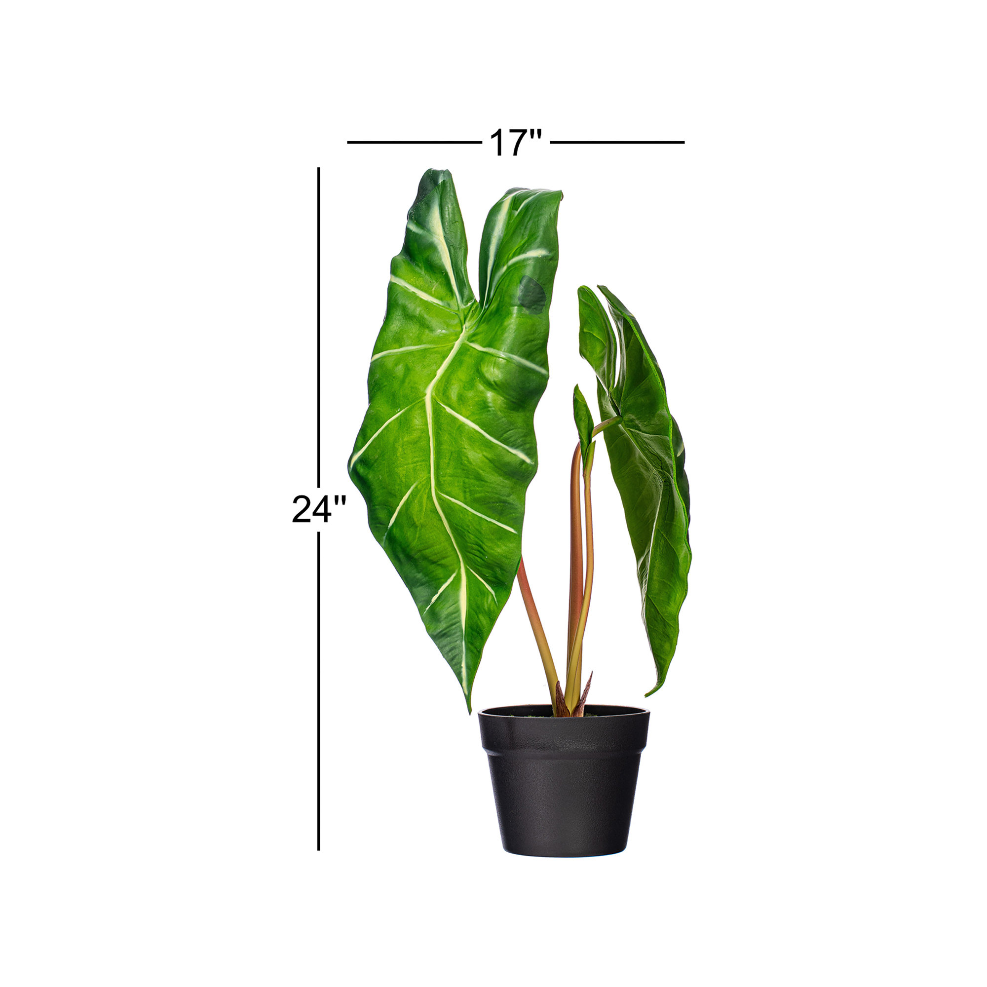 24'' Faux Alocasia Plant in Pot
