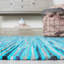 Tapis turquoise en coton tissé à plat à la main Nerys-28863587