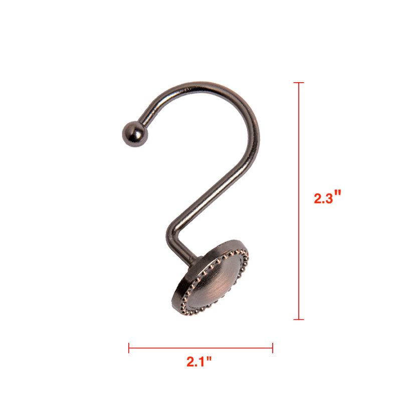Zinc Shower Curtain Hook, Bronze